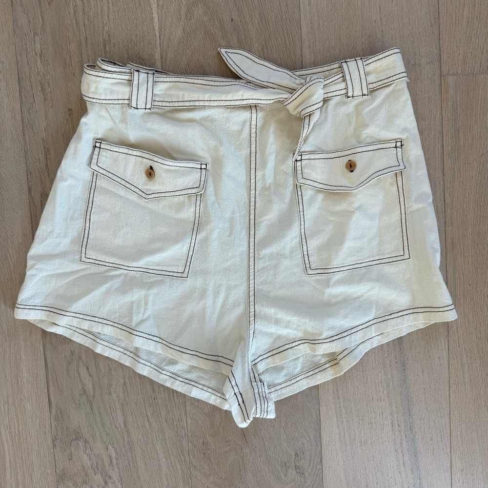 NWT Free People Ynez Retro Shorts Bone Size XL